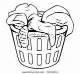 Laundry Basket Clothes Clipart Coloring Pages Cartoon Vector Drawing Vectors Clip Hamper Stock Drawings Shutterstock Washing Colouring Baskets Line Color sketch template