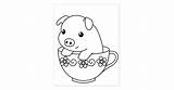 Teacup Piglet sketch template
