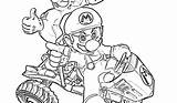Kart Mario Toad Toadette sketch template