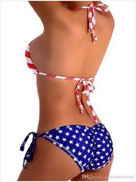 2021 women sexy american flag skull printed sexy beachwear swimsuit
