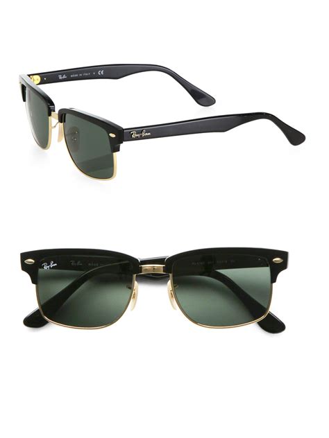 ray ban square clubmaster sunglasses  black lyst