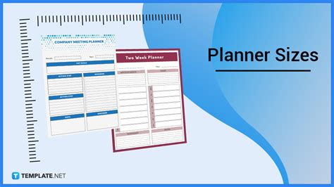 planner size dimension inches mm cms pixel