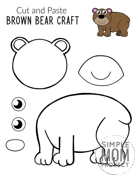 fun cut  paste brown bear craft   kids