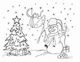Snowman Coloring Christmas sketch template