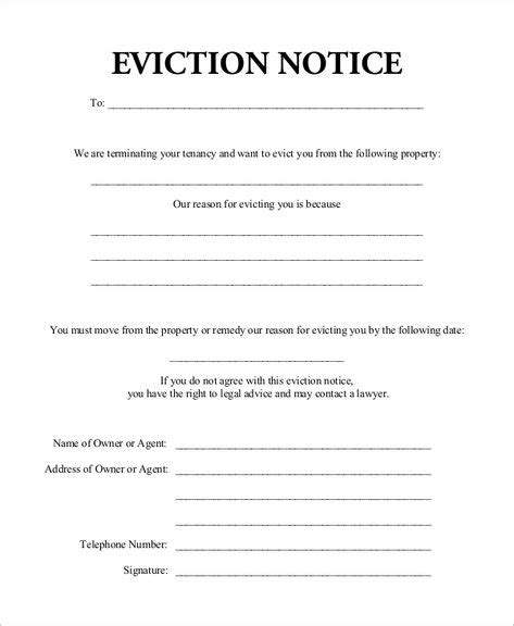 eviction notice form eviction notice word template templates