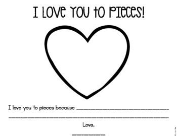 love   pieces valentines day craft  optional writing prompt