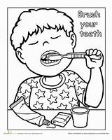 Teeth Brush Preschool Brushing Worksheet Coloring Health Worksheets Pages Dental Tooth Clipart Healthy Kids Activities Color Learning Sketch Words Live sketch template