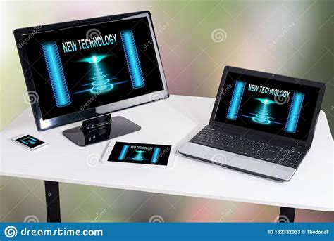 technology concept   devices stock image image  bright monitor