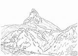 Matterhorn Alps Ausmalbilder Berglandschap Alpen Drawings Schweizer Landschappen Zeichnen Malbilder sketch template