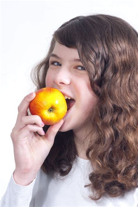 girl  apple stock image image  fruit apple child