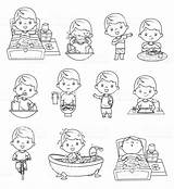 Routine Activities Rutina Rutinas Diaria Higiene Habitos Personal Saludables Rotina sketch template