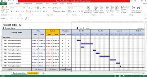 excel template project plan