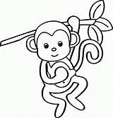 Coloring Monkey Pages Cute Baby Printables Cartoon Popular Kids sketch template
