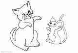 Mouse Coloring Cat Pages Printable Kids Adults sketch template