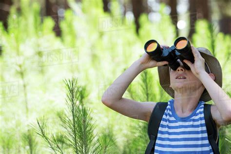 boy   binoculars stock photo dissolve
