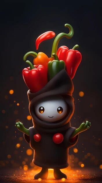 premium ai image  cartoon pepper character illustration