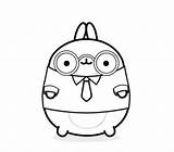 Molang Coloring Pages Piu Nerdy Friend sketch template