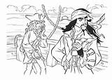 Coloring Sparrow Jack Pages Captain Pirates Caribbean Elizabeth Swann Coloringkidz Kids Template sketch template