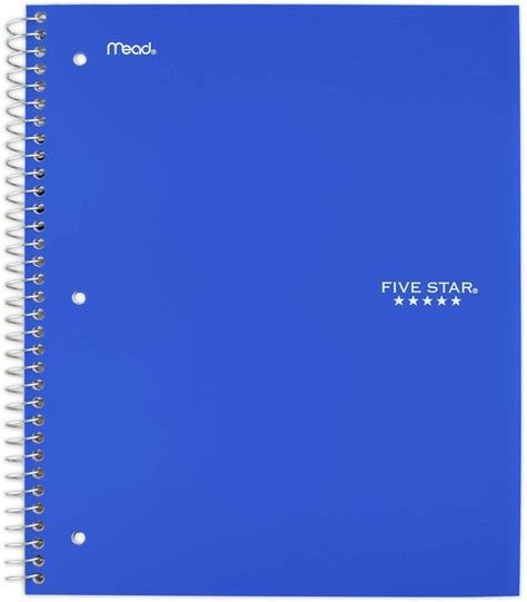 star spiral notebook  subject graph ruled paper blue  sheets