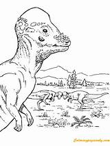 Pachycephalosaurus Dinosaur Coloring Pages Online Color sketch template