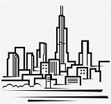 Chicago Skyline Drawing City Clipart Drawings Easy Clip Coloring Downtown Outline Pages Transparent Austin Cliparts Fire Kids Buildings Simple Towers sketch template