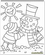 Winter Coloring Season Drawing Easy Pages Sunny Snowman Kid Mr Making Young Little Getdrawings Collection sketch template