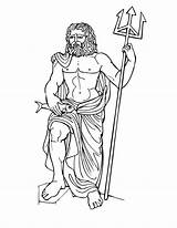 Poseidon Greek God Coloring Gods Pages Goddesses Percy Myths Drawing Jackson Mythology Printable Color Print sketch template