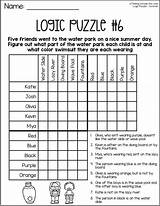 Logic Puzzles Thinking Teasers Skills Teacherspayteachers sketch template