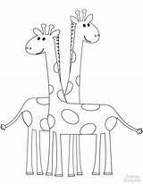 Giraffes Sheets Rainbow sketch template