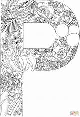 Letter Coloring Pages Alphabet Letters Plants Printable Color Colouring Adult Supercoloring Initials Books Crafts English Printables Coloriage Print Lettre Animal sketch template
