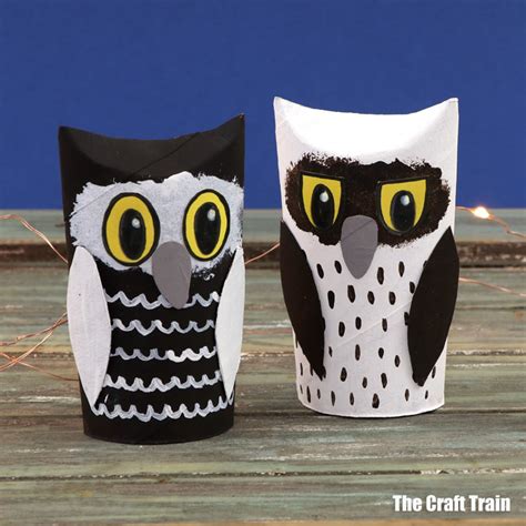 paper roll owl craft  craft train