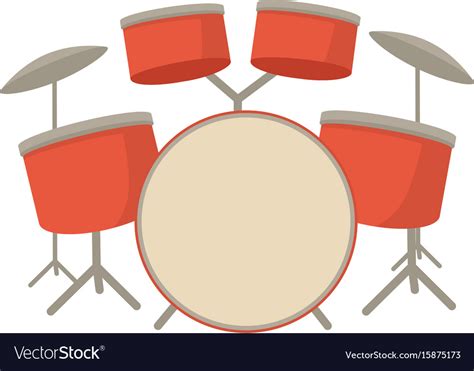 drum set icon cartoon style royalty  vector image