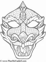 Dragon Coloring Pages Mask Chinese Face Printable Gras Mardi Outline Year Masks Color Colouring Kids Simple Head Drawings Halloween Print sketch template