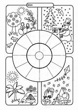 Seasons Calendar Activities Year Coloring Preschool Kids Thema Blank Months Theme Classroom Education Crafts School Kleuters Seizoenen Voor Worksheet Childhood sketch template