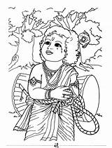 Krishna Coloring Pages Template sketch template