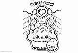 Coloring Cute Pages Food Cupcake Bunny Printable Kids Print Color Bettercoloring sketch template