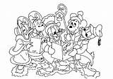 Coloring Mickey Mouse Friends Christmas Pages Disney Carol Clubhouse Colouring Baby Drawing Color Caroling Clipart Characters Book Minnie Kids Library sketch template