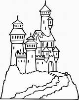 Castle Drawing Easy Coloring Pages sketch template