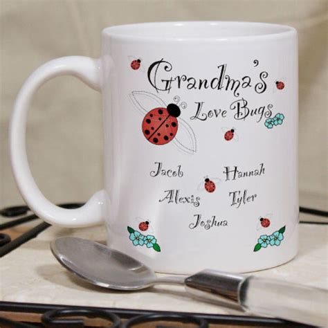 personalized grandmas love bugs coffee mug gifts happen   mugs  mugs coffee mugs