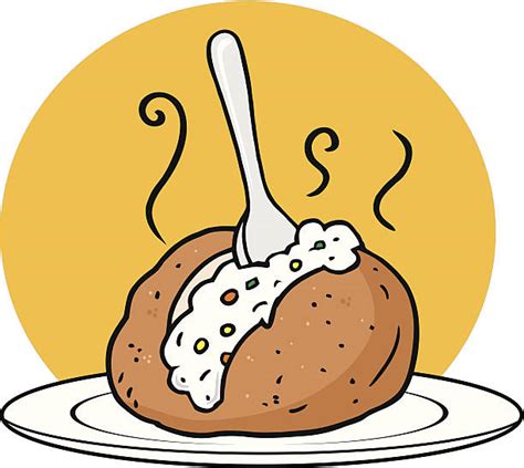 baked potato illustrations royalty  vector graphics clip art