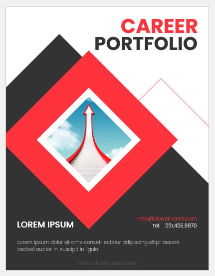 career portfolio cover page templates word ms word cover page templates