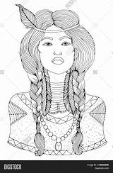 Face Indian Woman Village Template Coloring Pages sketch template