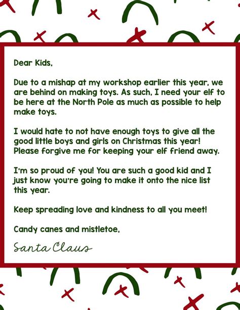 template printable letter explaining santa