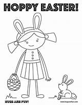Easter Coloring Hoppy Pages Fun Bunny Printable Sheets sketch template