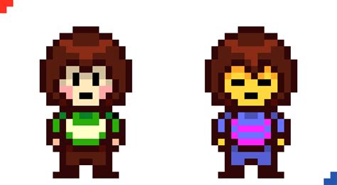 frisk and chara custom sprites pixel art maker