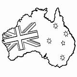Australia Coloring Map Australian Flag Drawing Pages Draw Book Drawings Decoration Printable Kids Sydney Color Colouring Books Icon Print Clipart sketch template