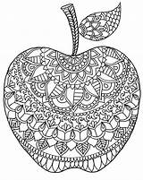 Coloring Apple Pages Color Adults Zen Tracing Worksheet Rocks Adult sketch template