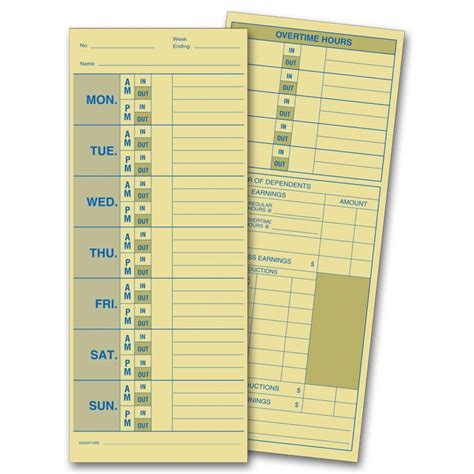compact employee time cards