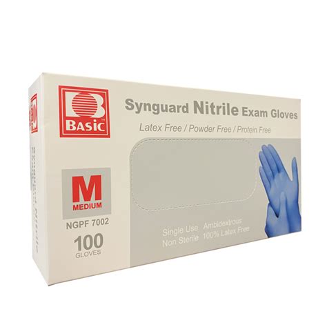 intco synguard nitrile examination gloves blue  pieces