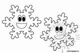 Snowflakes Smiling Coloring Two Illustration Coloringpage Eu sketch template